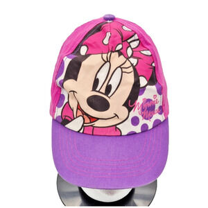 Girls Disney MINNIE MOUSE Hat Ball Cap Adjustable Pink Snapback Size Youth